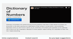 Desktop Screenshot of dictionaryofnumbers.com